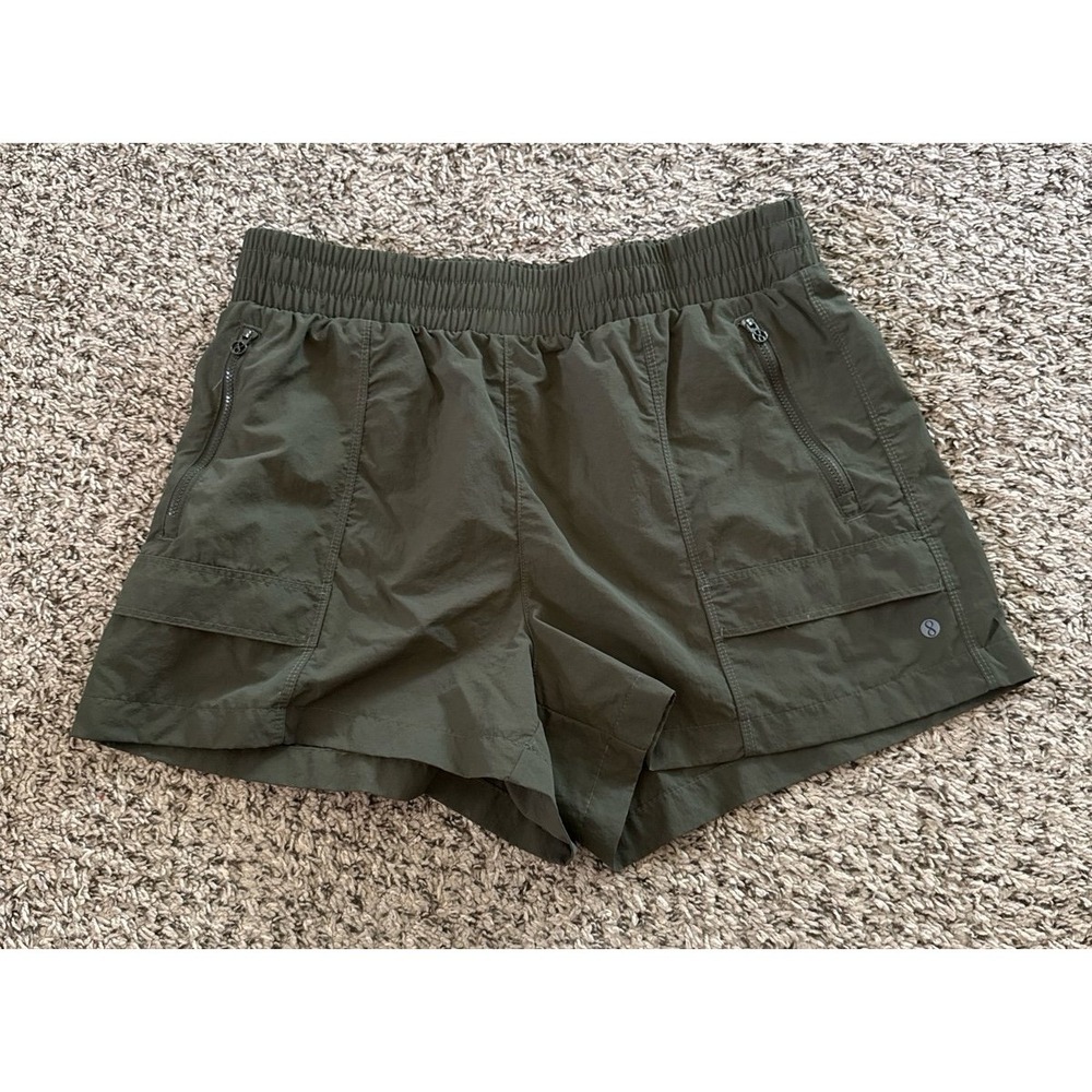 Layer 8 Women's Olive Green Nylon Shorts Size Medium